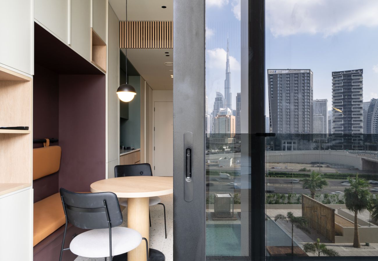 Studio in Dubai - Upside Living | Studio with view of Burj Khalifa