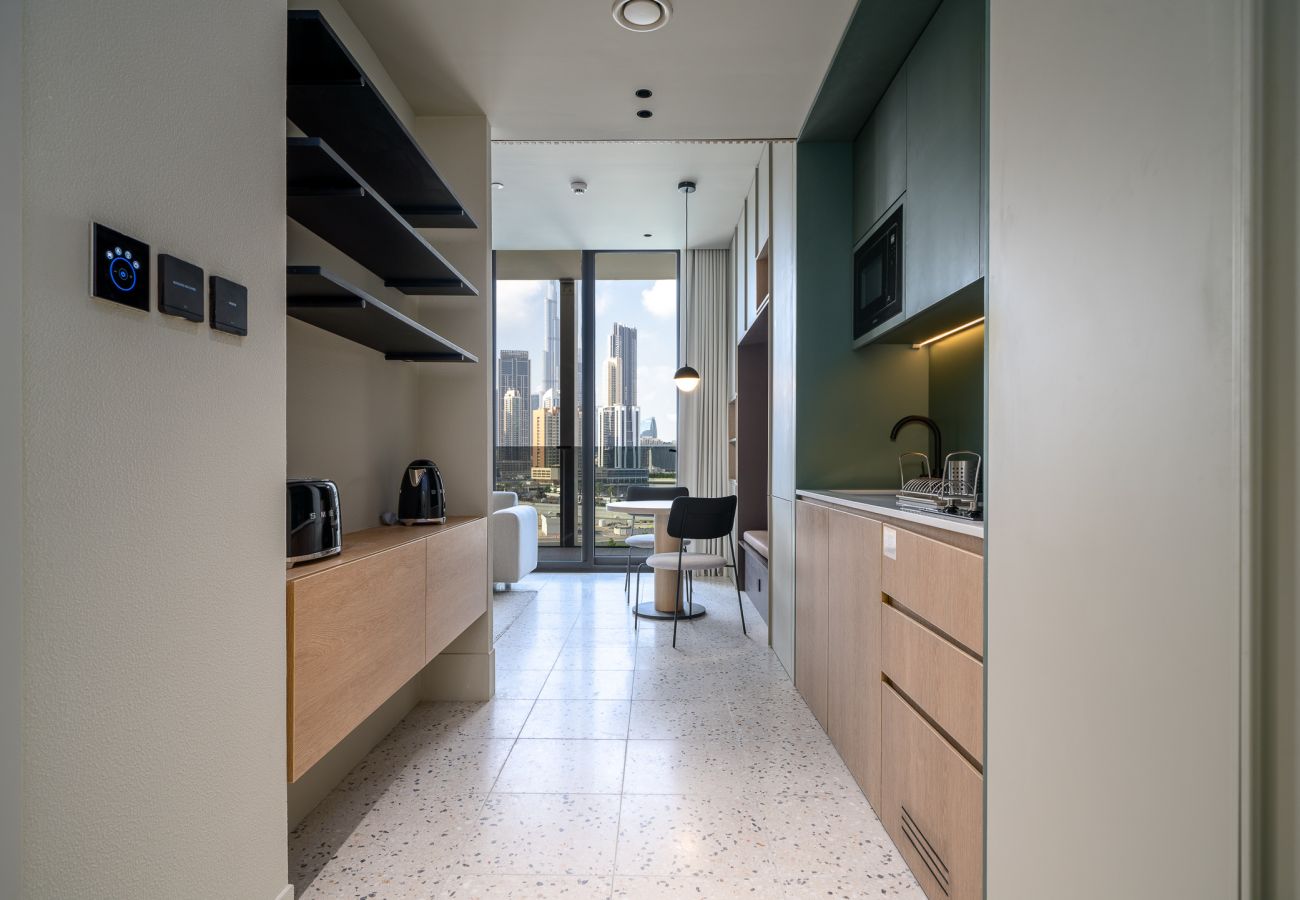 Studio in Dubai - Upside Living | Studio with view of Burj Khalifa