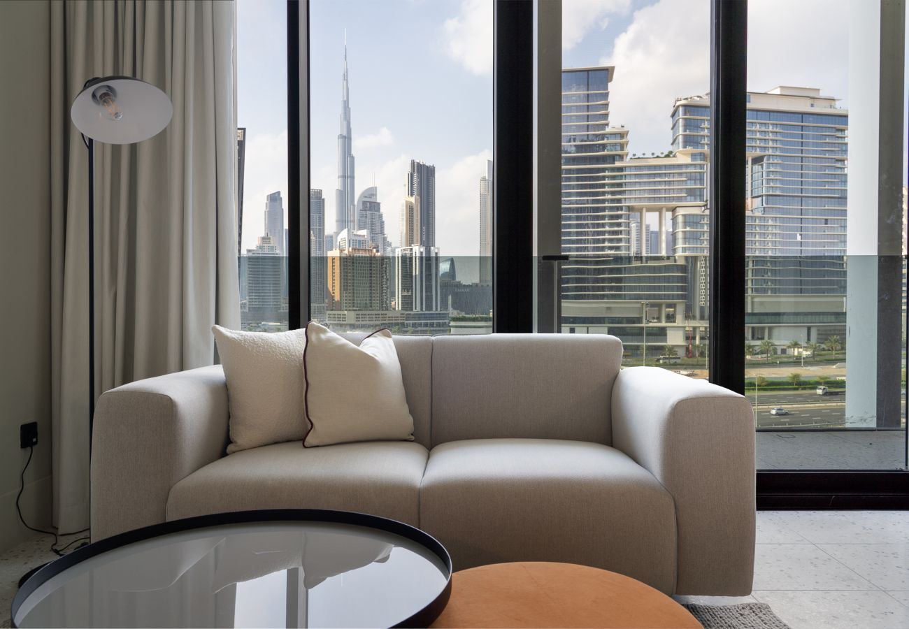 Studio in Dubai - Upside Living | Studio with view of Burj Khalifa