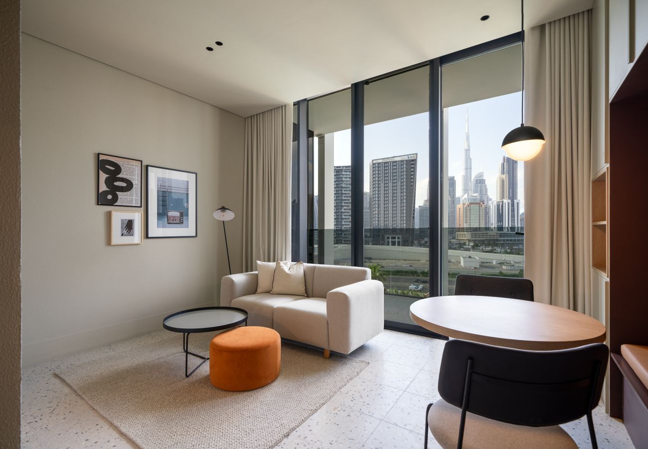 Studio in Dubai - Upside Living | Studio with view of Burj Khalifa