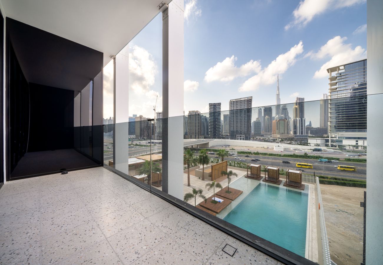 Studio in Dubai - Upside Living | Studio with view of Burj Khalifa