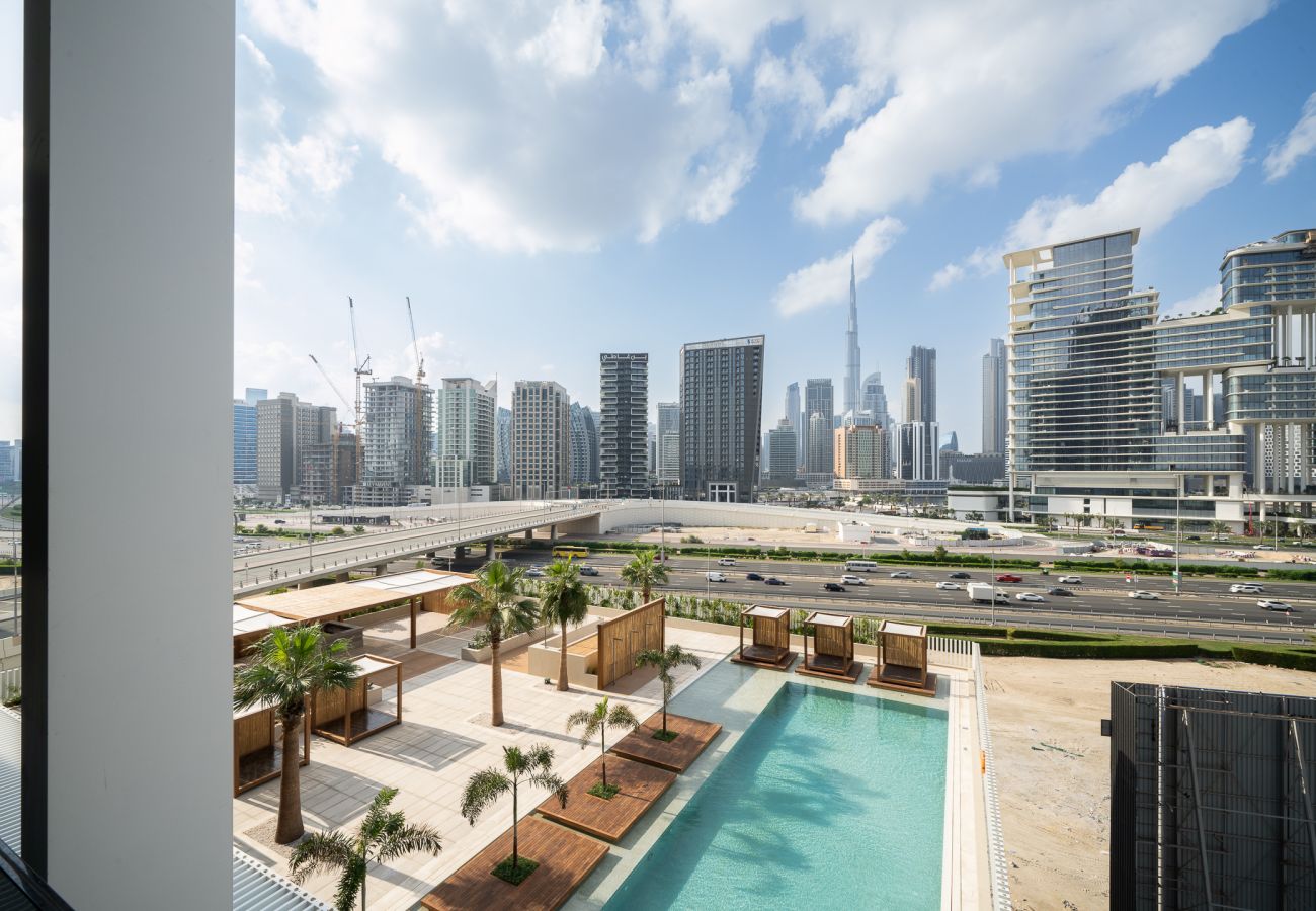 Studio in Dubai - Upside Living | Studio with view of Burj Khalifa